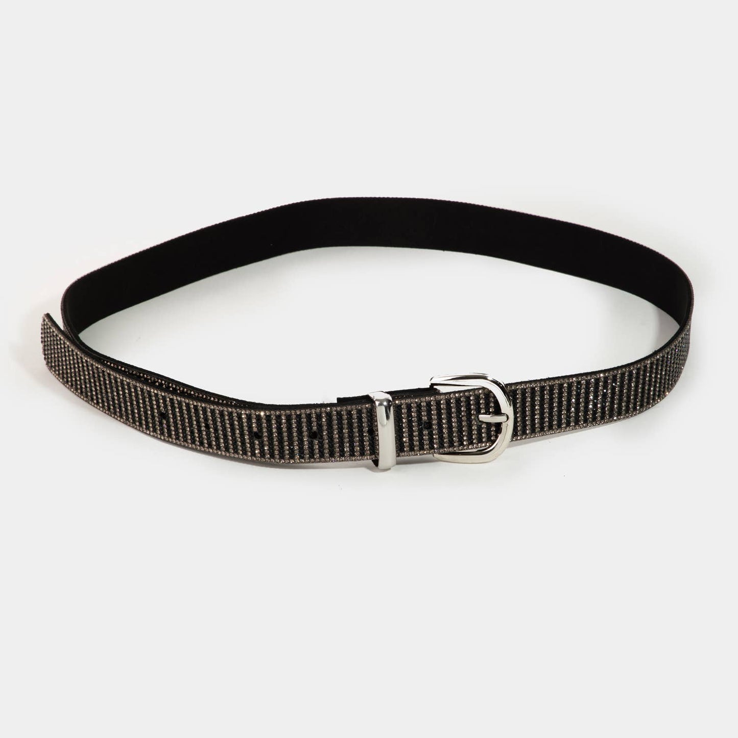 Rhinestone Belt Black Striped