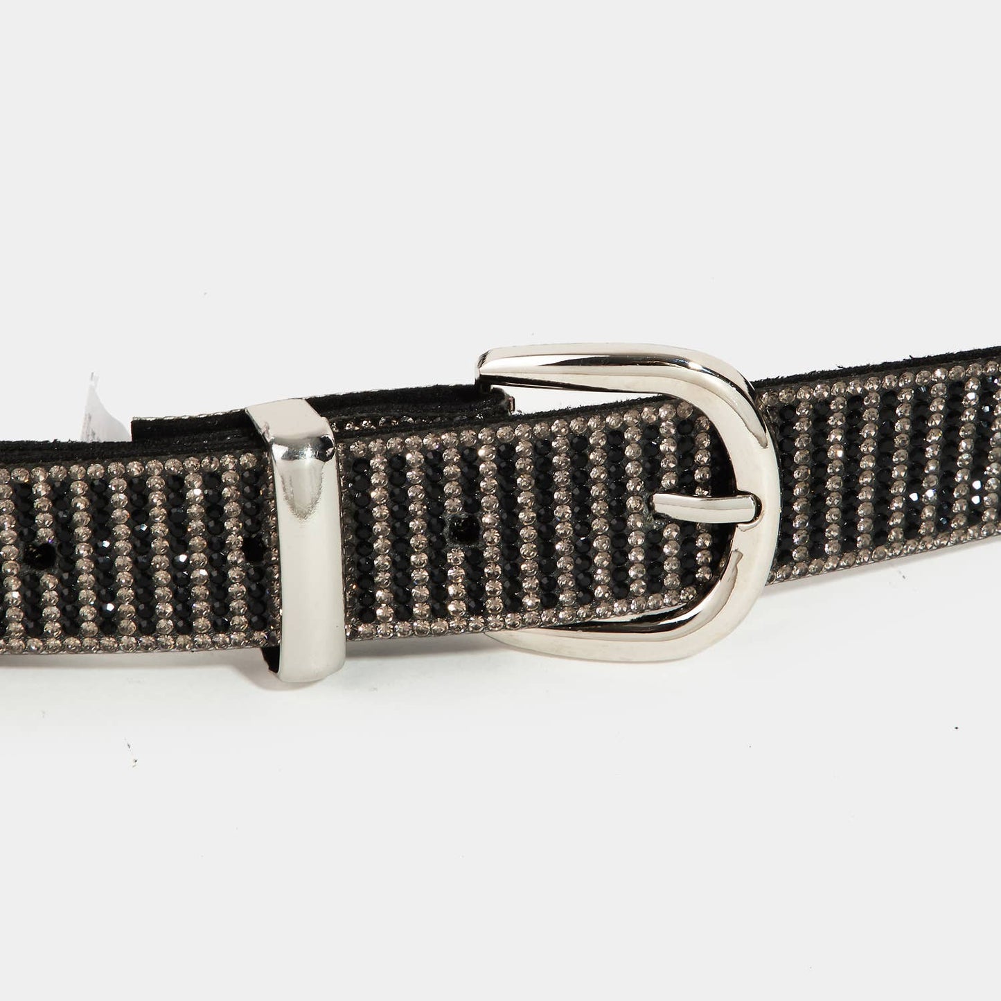 Rhinestone Belt Black Striped
