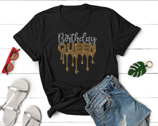 Rhinestone Birthday Queen Drip