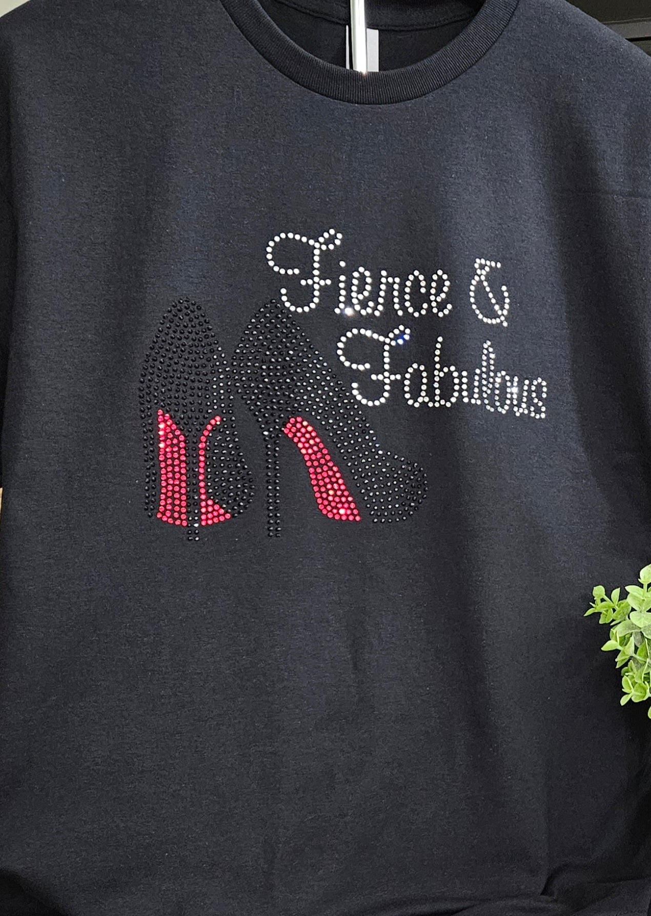 Fierce & Fabulous Red Bottoms Tee Rhinestone