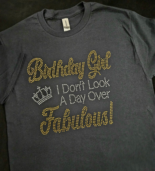 Fabulous Birthday Tee Rhinestone