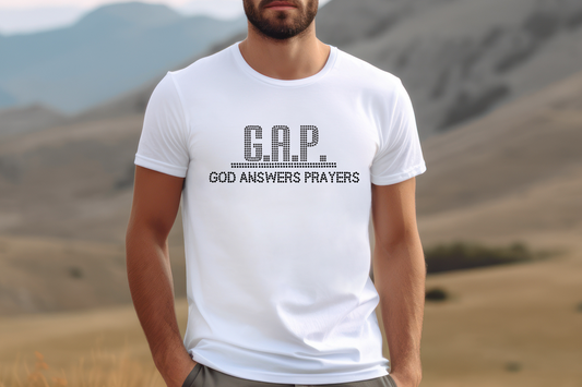 GAP God Answers Prayers- White Tee