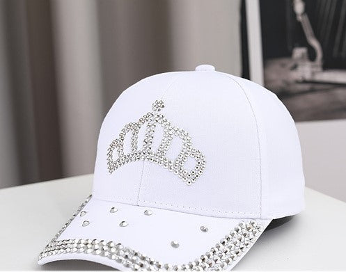 Crystal Crown Cap- White