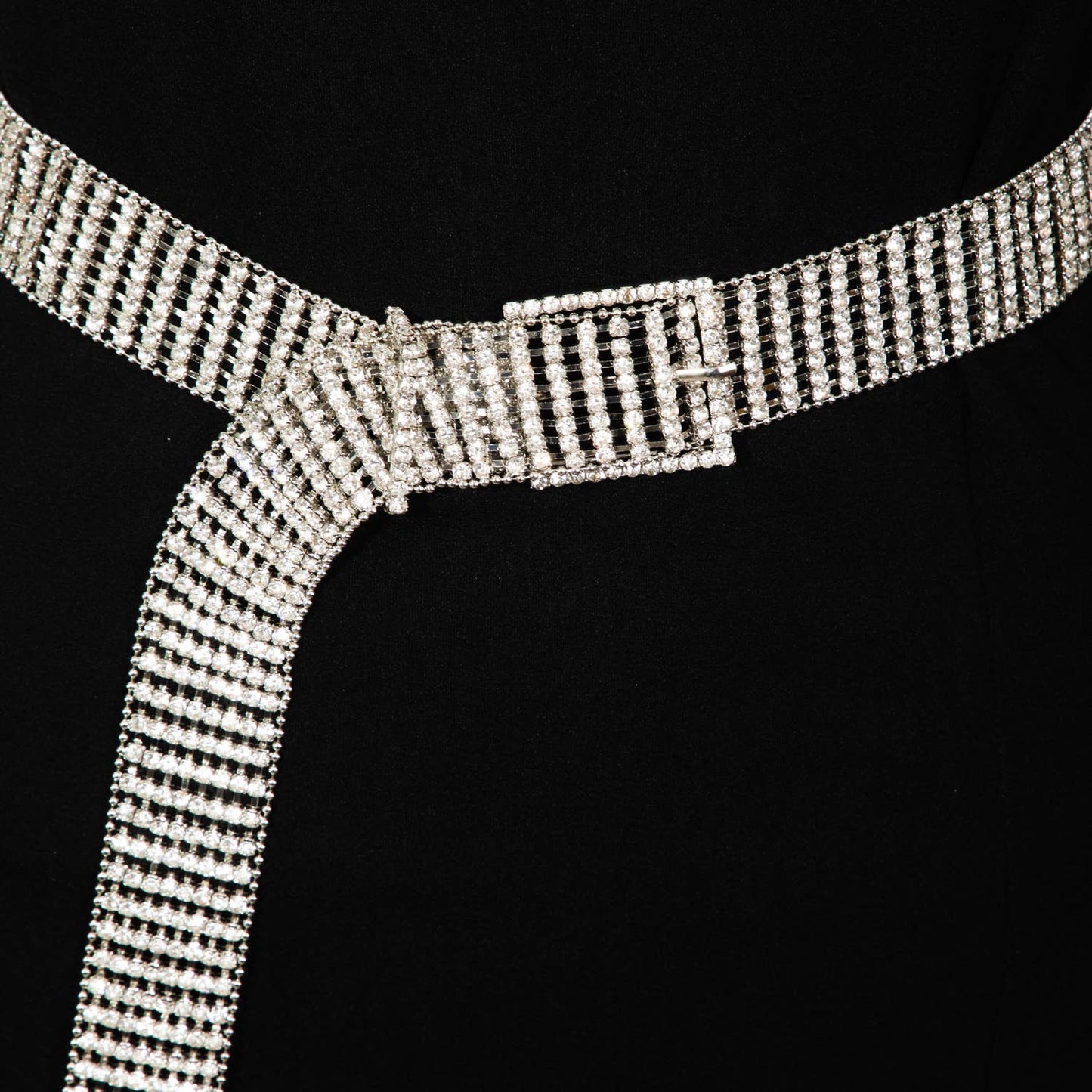 *NEW*Square Buckle Rhinestone Chain Belt