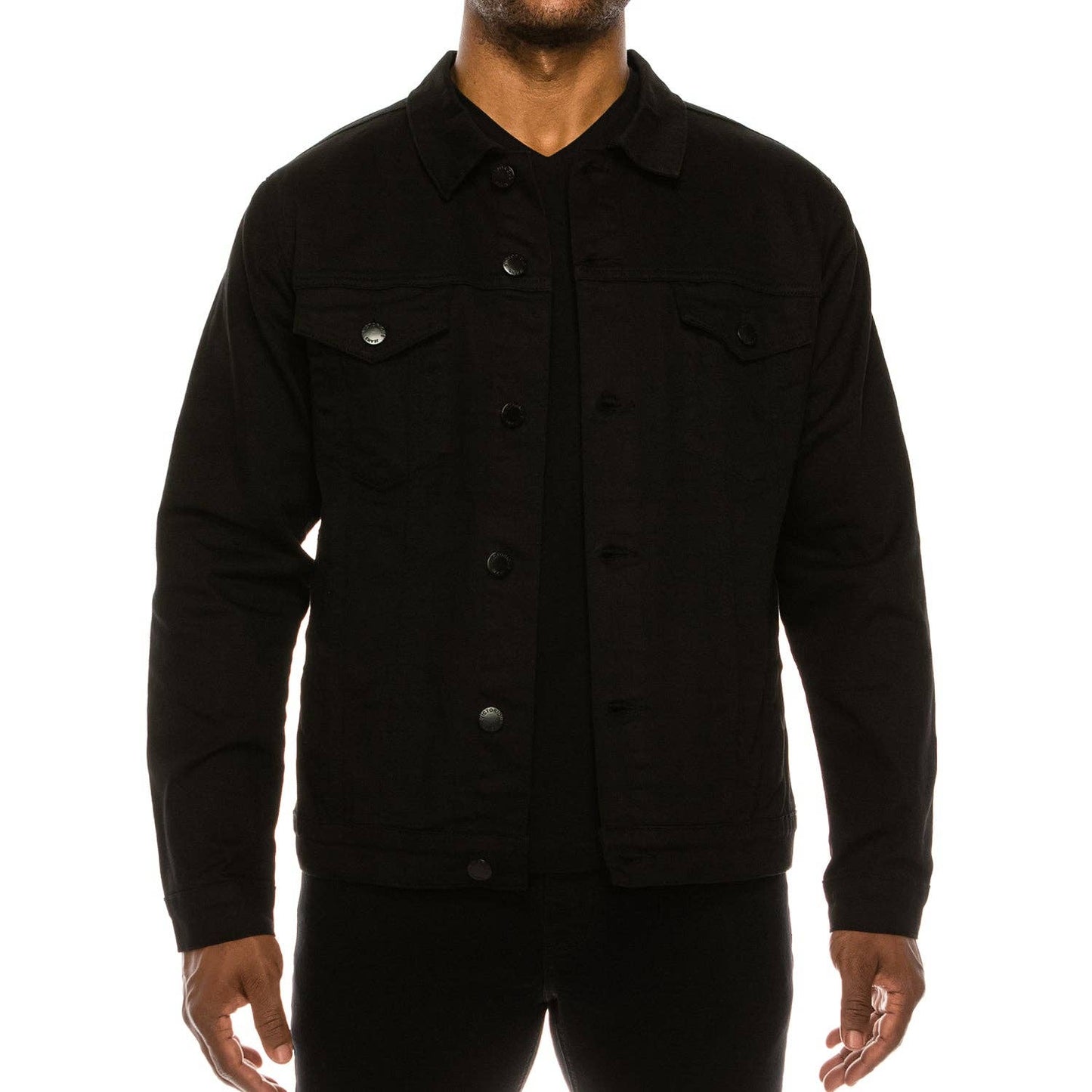 MEN'S DENIM JACKET SMOKING MONKEY- BLACK